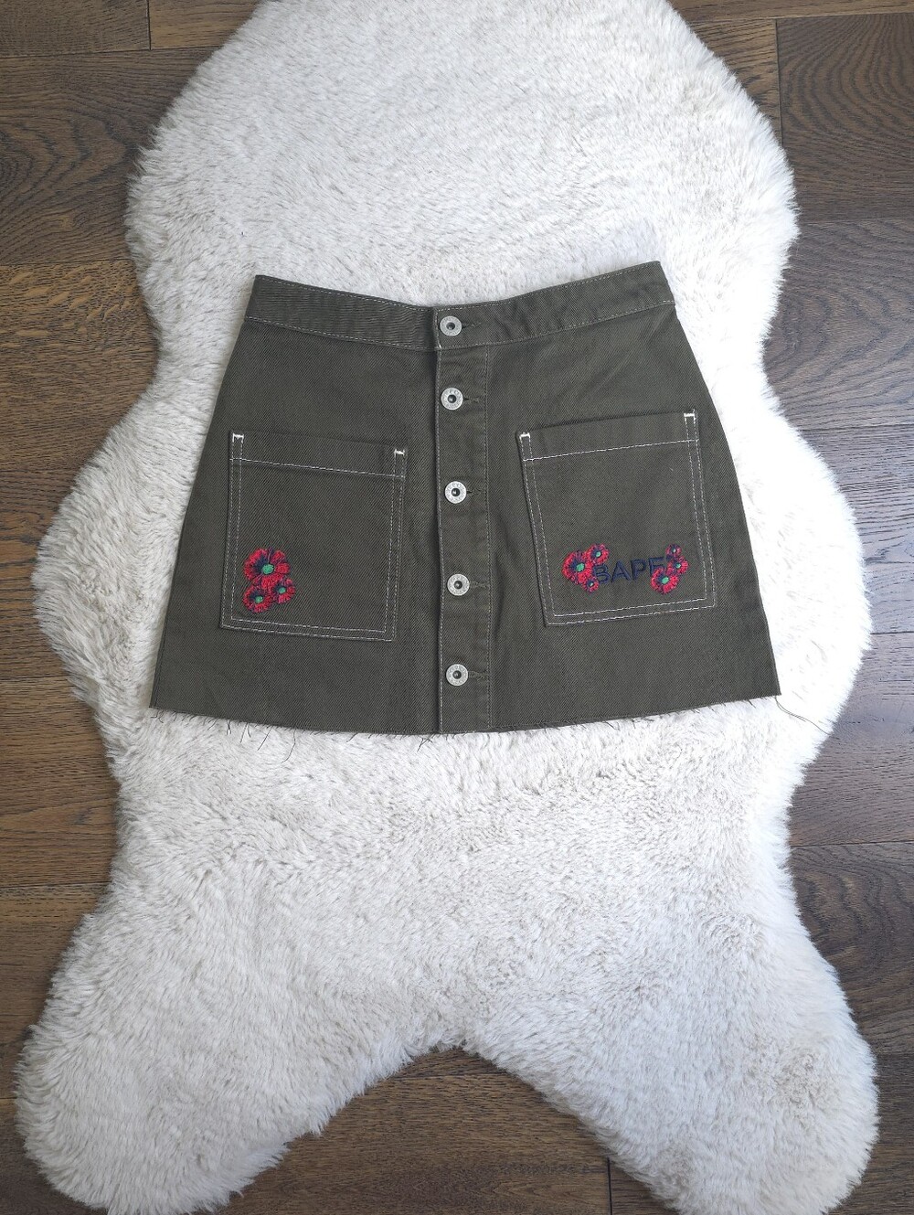 Y2K A Bathing APE Army Floral Micro Mini Skirt